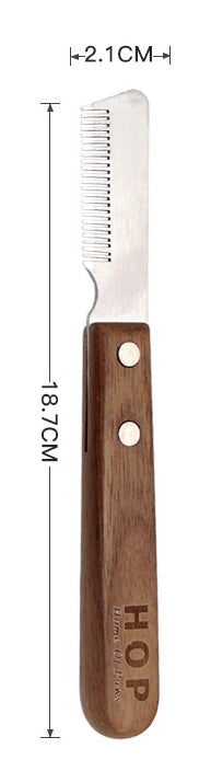 Wooden Handle Pet Plucking Knife for Dog Grooming