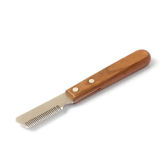 Wooden Handle Pet Plucking Knife for Dog Grooming