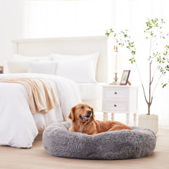 Calming Donut Dog Bed for Large Dogs