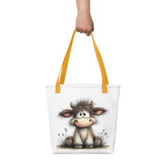 Cute Cow Tote Bag | Farm Animal Canvas Tote for Cow Lovers