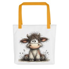 Cute Cow Tote Bag | Farm Animal Canvas Tote for Cow Lovers