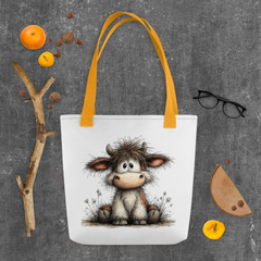 Cute Cow Tote Bag | Farm Animal Canvas Tote for Cow Lovers