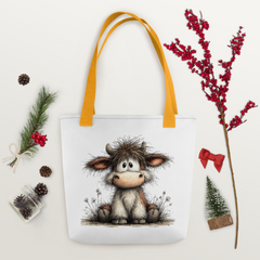 Cute Cow Tote Bag | Farm Animal Canvas Tote for Cow Lovers