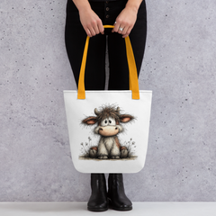Cute Cow Tote Bag | Farm Animal Canvas Tote for Cow Lovers