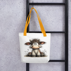 Cute Cow Tote Bag | Farm Animal Canvas Tote for Cow Lovers